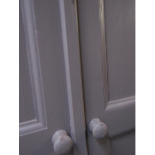 1 - Pine Two Door Wardrobe Turned Handles Panelled Doors Approximately 40 Inches Wide x 6ft 6 Inches Hig... 