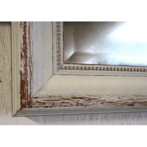 10 - Cream Painted Rectangular Form Wall Mirror and Another Square Form Example Largest Approximately 32 ... 