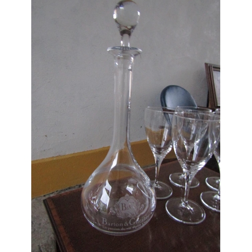 101 - Baccarat Crystal Decanter with Matching Goblets and Champagne Flutes Gilded Rims Quantity as Photogr... 