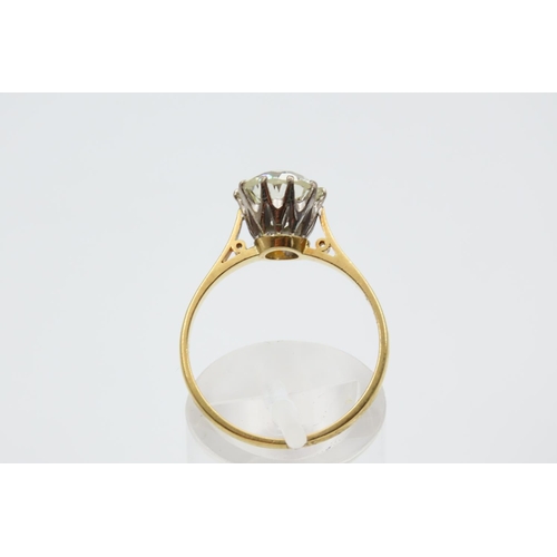 1032 - Edwardian Solitaire Diamond Ring Circa 1910 Transitional Cut Diamond Fine 18 Carat Yellow Gold and P... 