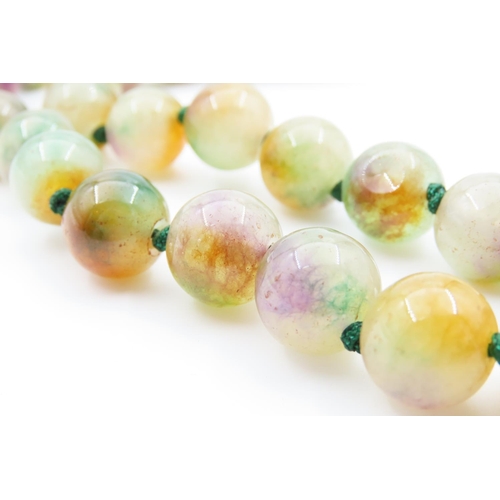 1073 - Jade Bead Necklace 80cm Long