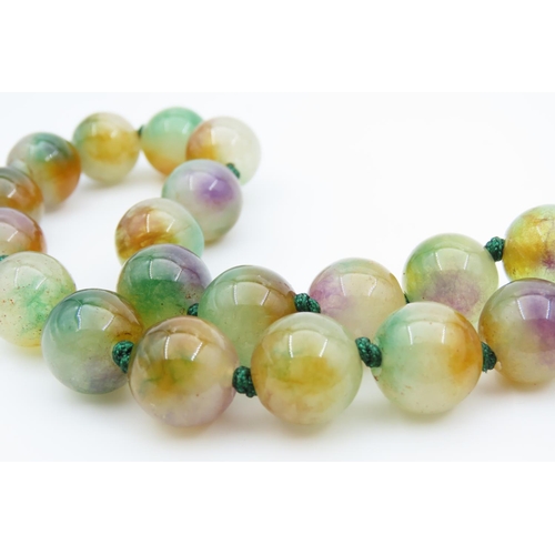 1073 - Jade Bead Necklace 80cm Long