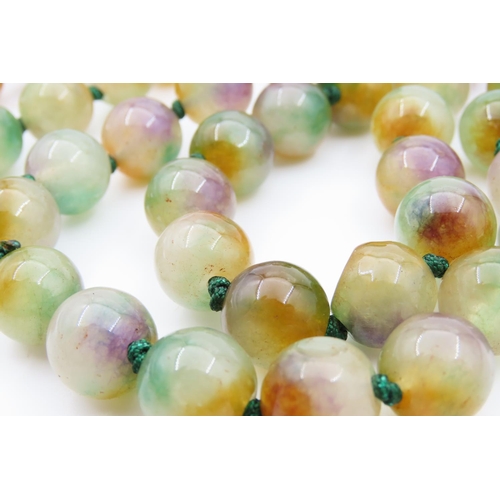 1073 - Jade Bead Necklace 80cm Long