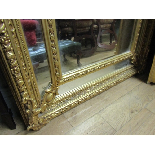 109 - Large Gilded Mirror Arch Top Upper Cartouche Decoration Approximately 7ft High x 3ft 2 Inches Wide