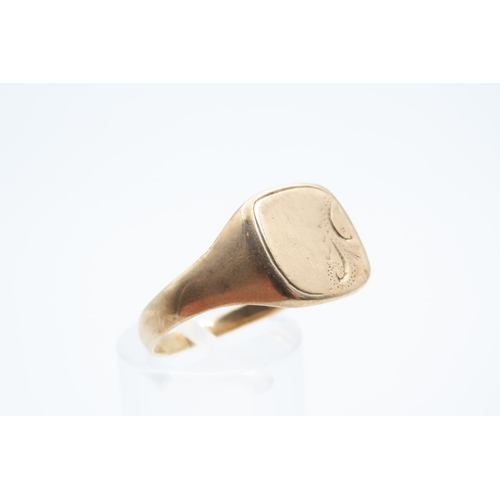 1090 - 9 Carat Yellow Gold Gentleman's Signet Ring Size U