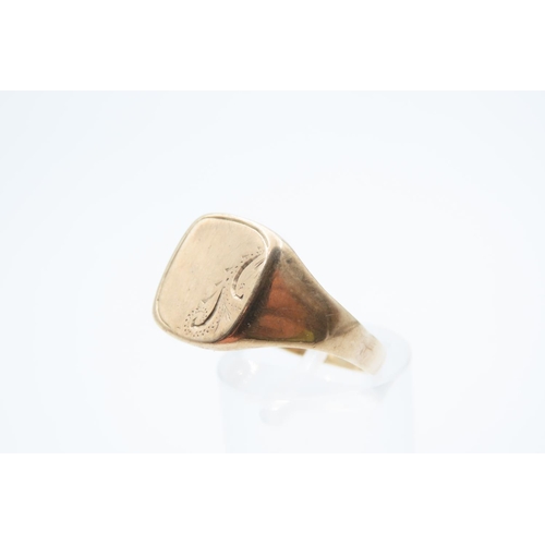 1090 - 9 Carat Yellow Gold Gentleman's Signet Ring Size U