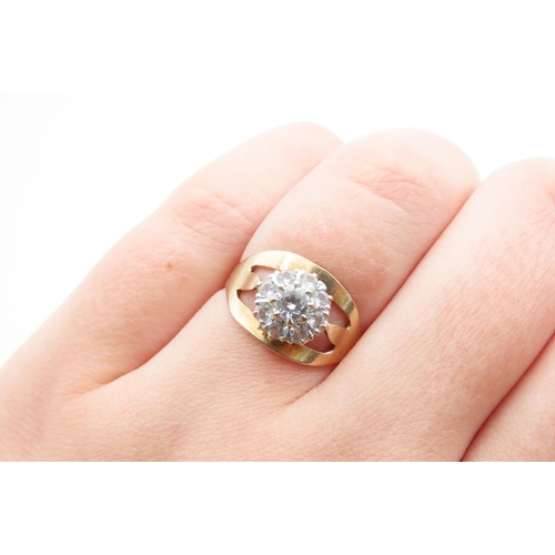 1092 - Centre Stone Ring Gemset Mounted on 9 Carat Yellow Gold Band Ring Size N