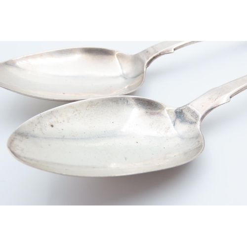 1098 - Pair of Silver Fiddle Pattern Serving Spoons Each 22cm Long