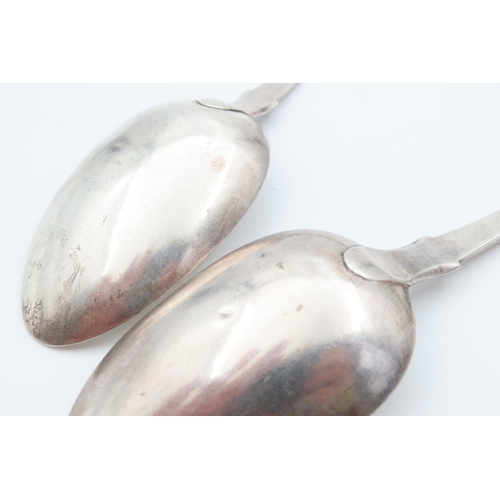 1098 - Pair of Silver Fiddle Pattern Serving Spoons Each 22cm Long