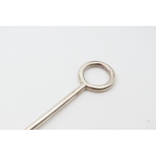 1099 - Silver Meat Skewer Ring Form Handle 28cm Long