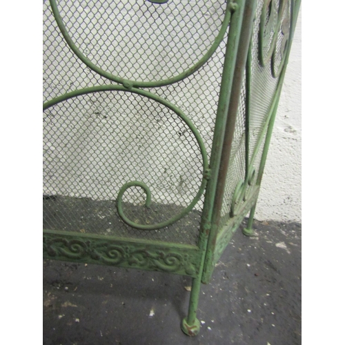 11 - Wrought Metal Folding Fire Guard with Scroll and Leaf Motif Decoration Extending to Approximately 42... 