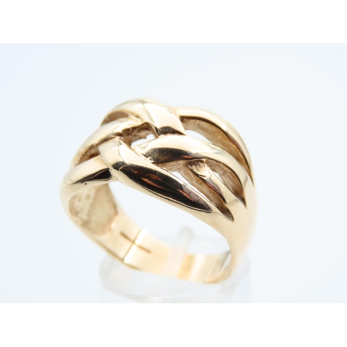 1102 - Gentleman's 9 Carat Yellow Gold Ring Size V Approximately 12mm Wide at Furthest Point