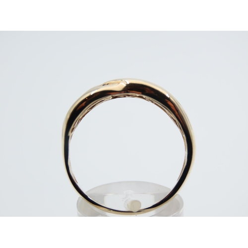 1102 - Gentleman's 9 Carat Yellow Gold Ring Size V Approximately 12mm Wide at Furthest Point