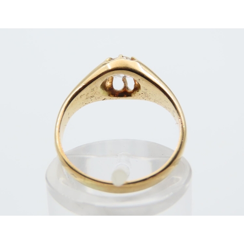 1104 - Diamond Solitaire Ring Mounted on 18 Carat Yellow Gold Band  Ring Size O Approximately