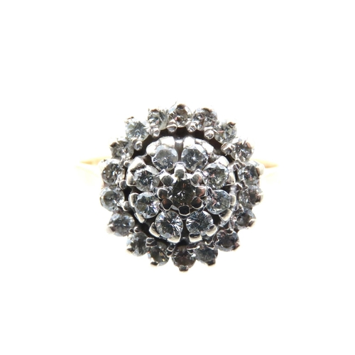 1105 - Diamond Cluster Ring MOunted on 18 Carat Gold Band Ring Size O