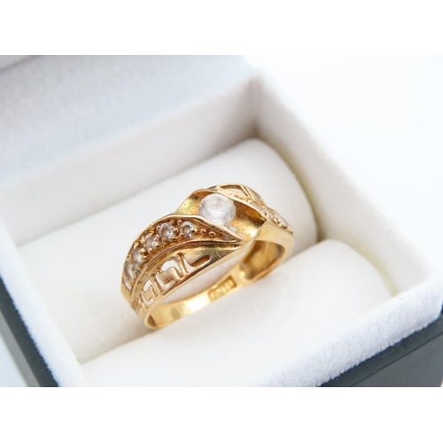 1127 - Diamond Centre Stone Ring Mounted on 18 Carat Yellow Gold Band with Further Diamond Decoration to Sh... 