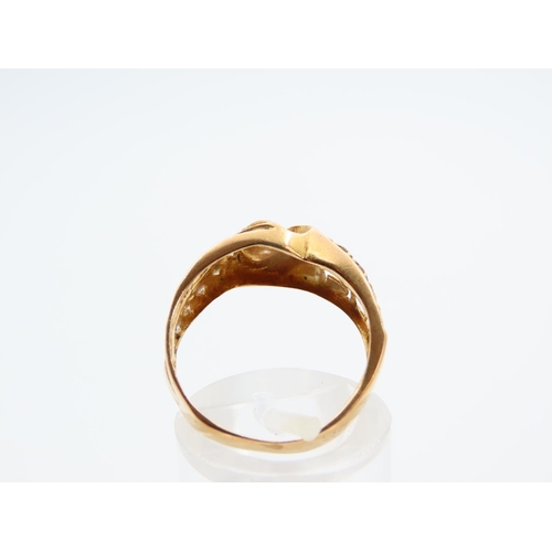 1127 - Diamond Centre Stone Ring Mounted on 18 Carat Yellow Gold Band with Further Diamond Decoration to Sh... 