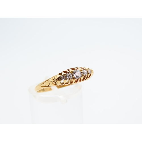 1128 - Five Stone Diamond Ring Mounted on 18 Carat Yellow Gold Band Ring Size R