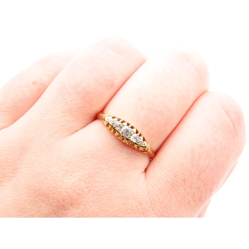 1128 - Five Stone Diamond Ring Mounted on 18 Carat Yellow Gold Band Ring Size R