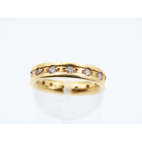 1130 - 18 Carat Yellow Gold Diamond Set Full Eternity Ring Diamonds Rub Over Setting Ring Size K