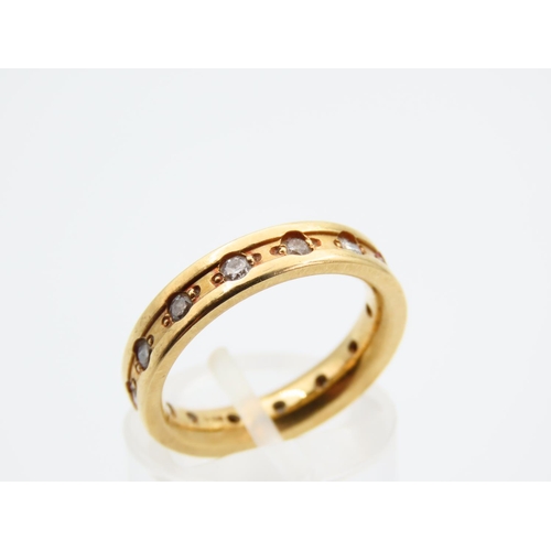 1130 - 18 Carat Yellow Gold Diamond Set Full Eternity Ring Diamonds Rub Over Setting Ring Size K