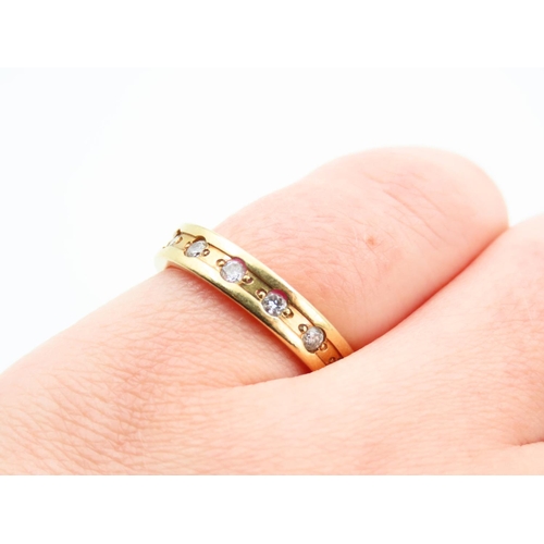 1130 - 18 Carat Yellow Gold Diamond Set Full Eternity Ring Diamonds Rub Over Setting Ring Size K