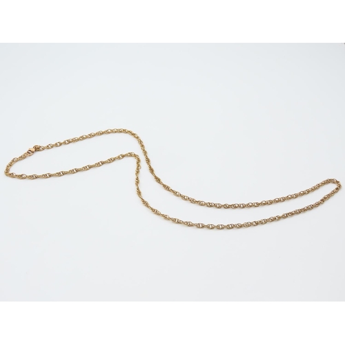 1131 - 9 Carat Yellow Gold Necklace Interlinking Form 62cm Long