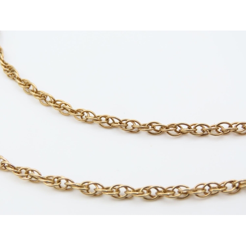 1131 - 9 Carat Yellow Gold Necklace Interlinking Form 62cm Long