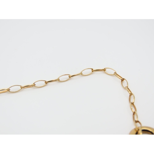 1152 - 9 Carat Yellow Gold Modernist Form Ladies Necklace 40cm Long