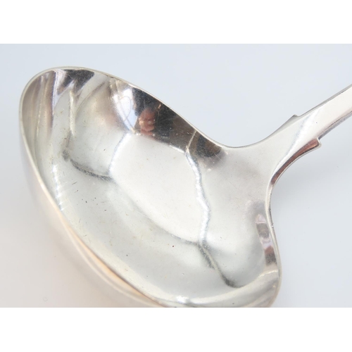 1160 - Large Silver Tareen Spoon Fiddle Pattern Ancestral Crest to Hand Rest 32cm Long