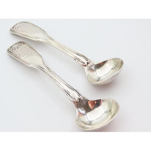 1163 - Pair of Silver Condiment Spoons Each 10cm Long