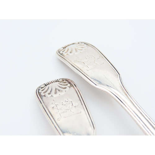 1163 - Pair of Silver Condiment Spoons Each 10cm Long