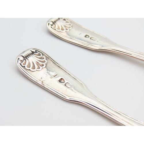 1163 - Pair of Silver Condiment Spoons Each 10cm Long