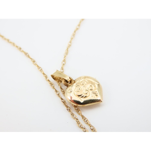 1179 - 9 Carat Yellow Gold Pendant 1cm High Set on 9 Carat Yellow Gold Chain 50cm Long