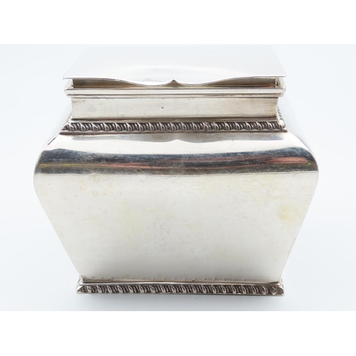 1187 - Silver Desk Box Shaped Form 8cm High Hinged Top