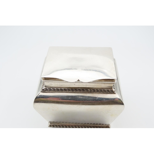 1187 - Silver Desk Box Shaped Form 8cm High Hinged Top