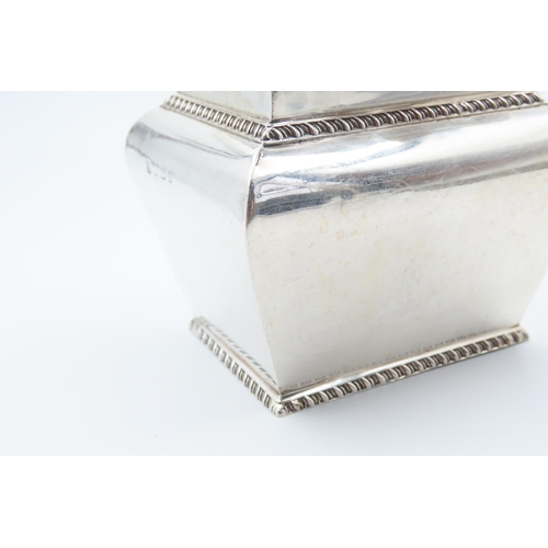 1187 - Silver Desk Box Shaped Form 8cm High Hinged Top