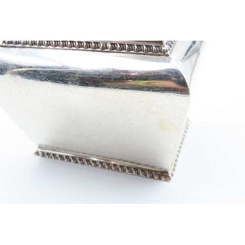 1187 - Silver Desk Box Shaped Form 8cm High Hinged Top