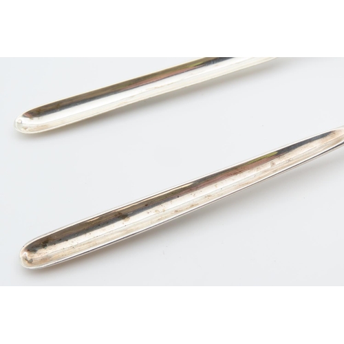 1193 - Two Silver Marrow Scoop Spoons Each Approximately 22cm Long