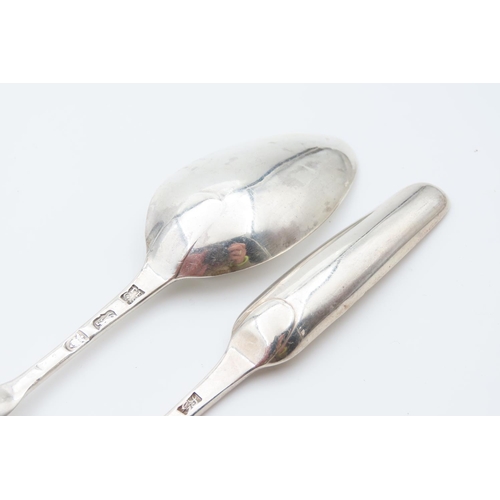 1193 - Two Silver Marrow Scoop Spoons Each Approximately 22cm Long