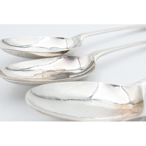 1194 - Set of Four Large Silver Serving Spoons Each 20cm Long