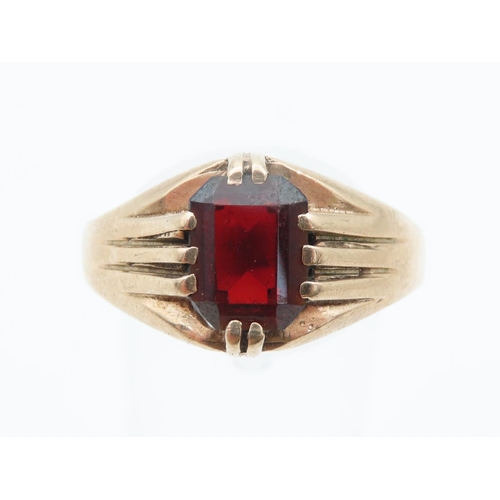 1206 - Red Garnet Yellow Gold Ring Size W