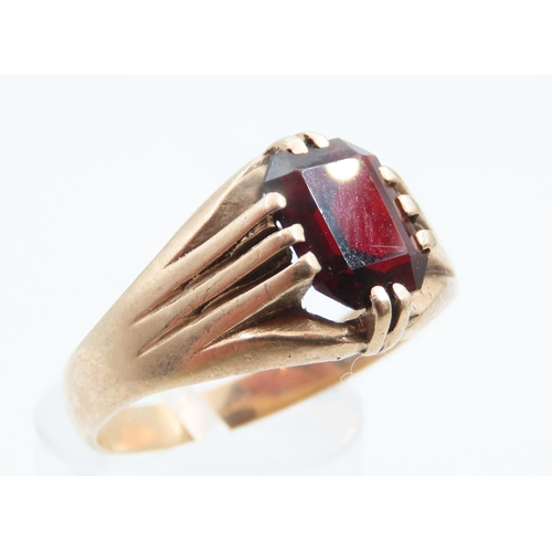 1206 - Red Garnet Yellow Gold Ring Size W