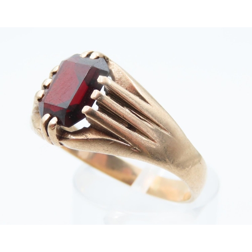 1206 - Red Garnet Yellow Gold Ring Size W