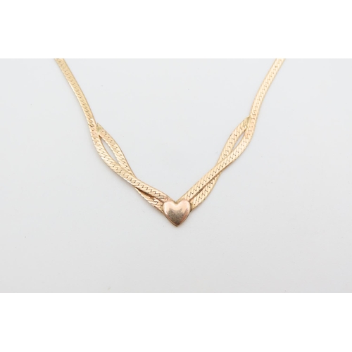 1209 - 9 Carat Yellow Gold Flat Weave Ladies Necklace