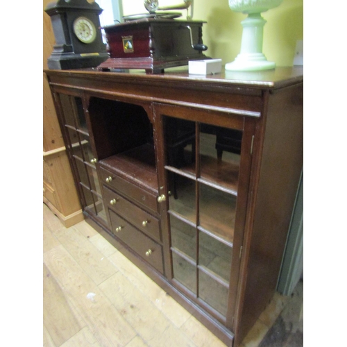 121 - Twin Door Side Cabinet Three Central Drawers Approximately 6ft Inches Wide x 4ft 2 Inches High Good ... 