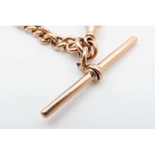 1218 - 9 Carat Rose Gold T-Bar Bracelet or Albert Chain 18cm Long