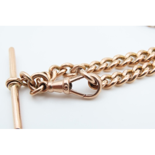 1218 - 9 Carat Rose Gold T-Bar Bracelet or Albert Chain 18cm Long