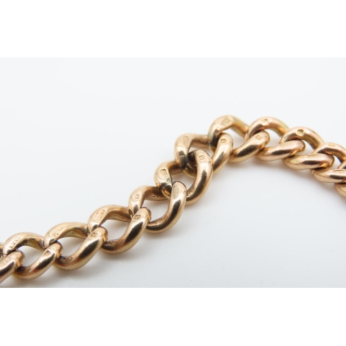 1218 - 9 Carat Rose Gold T-Bar Bracelet or Albert Chain 18cm Long