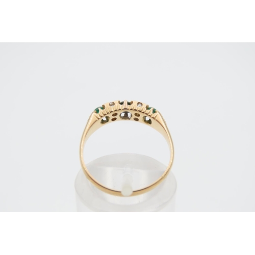 1224 - Jade and Diamond Ladies 18 Carat Yellow Gold Ring Size O